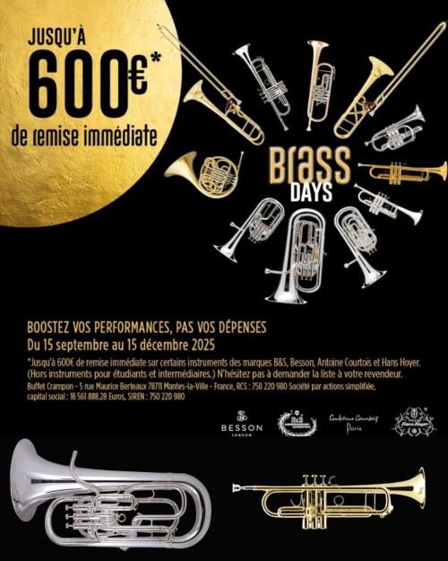 Profitez des Brass Days du 15 septembre au 15 décembre 2025