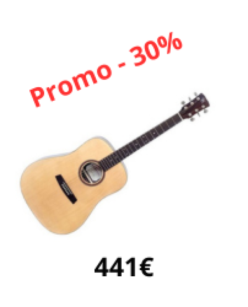 Guitare Folk Kremona F10 Table &eacute;pic&eacute;a massif