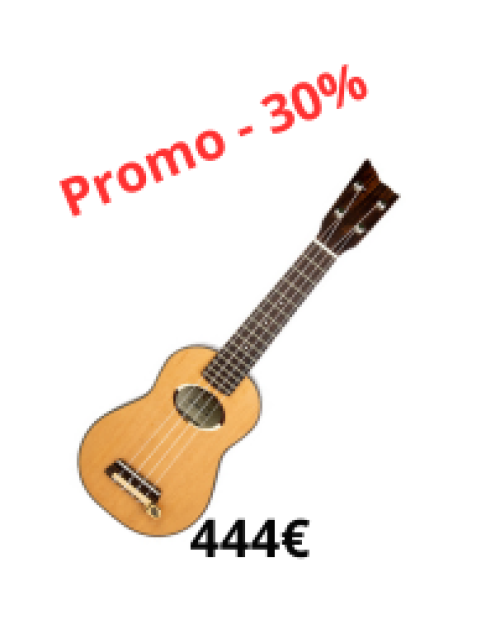 Ukul&eacute;l&eacute; Soprano Kremona Coco, c&egrave;dre massif
